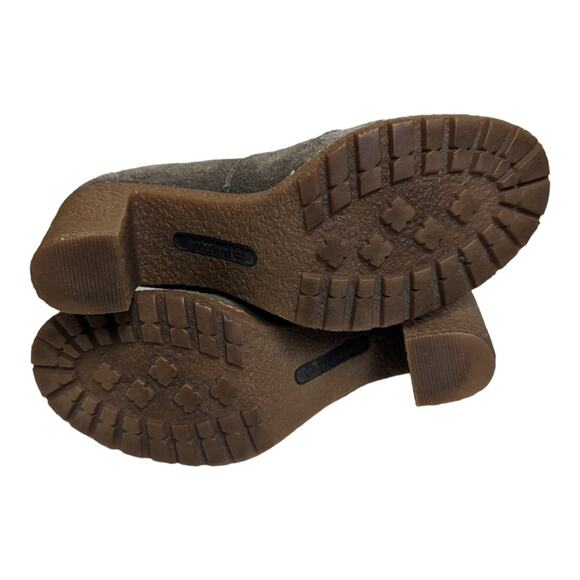 Timberland Glancy Chukka Ankle Bootie Tan Suede Lace Front Heels Size 8.5 - Picture 5 of 12